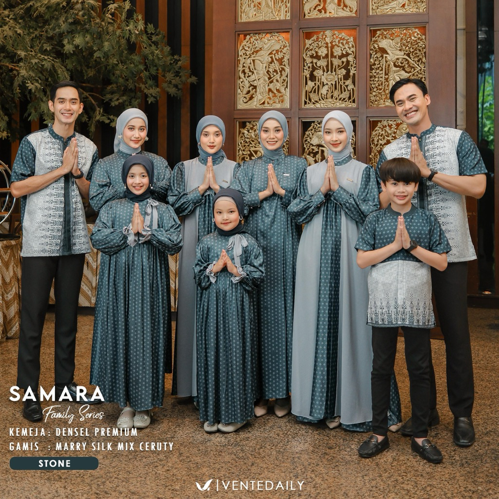 [Vican] Ventedaily - Samara Luxury Couple Family Set Lebaran 2026 Sarimbit Keluarga Gamis Kemeja Aya
