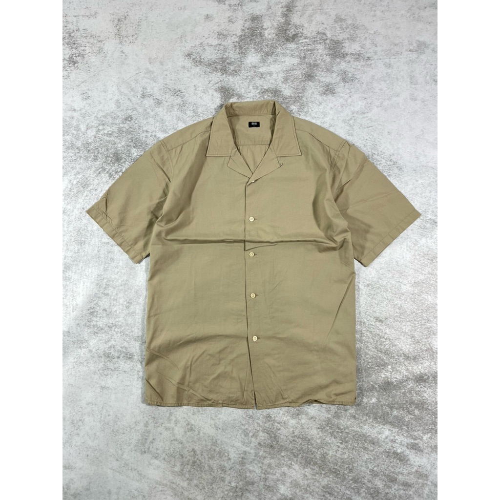 kemeja uniqlo open collar
