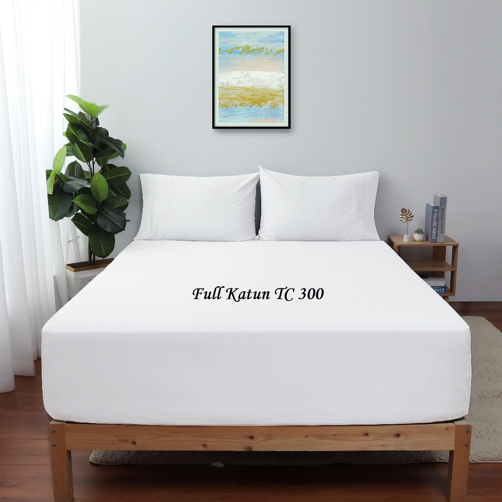 Sprei only Hotel Katun Premium 300 TC Putih Baru