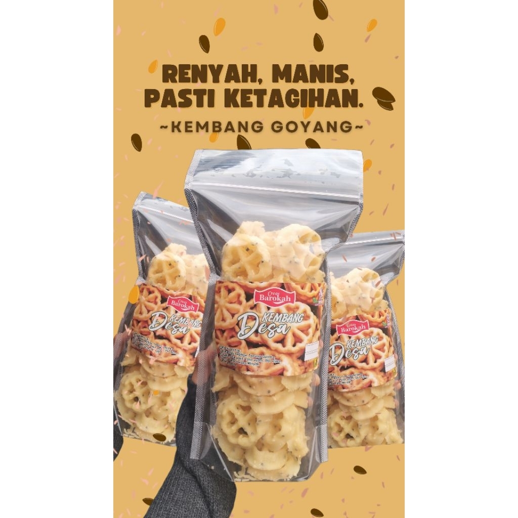 Kue Kembang Goyang Wijen / Kue Seroja Mini Manis dan Asin 200gram