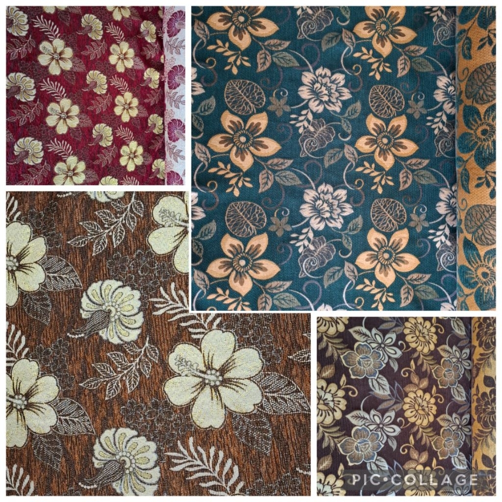 Kain Chenille Hikaron Sofa Meteran // Kain Kursi Sofa Mebel // Bahan Chenille Motif