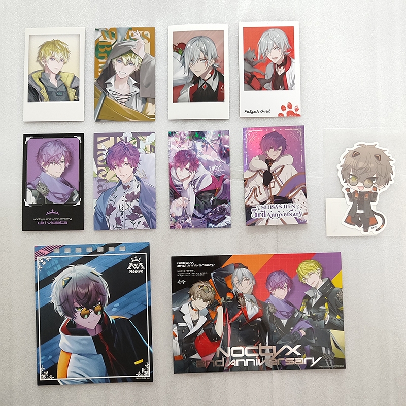 cheki/snapshot/postcard noctyx sonny brisko / fulgur ovid / uki violeta / alban knox nijisanji en