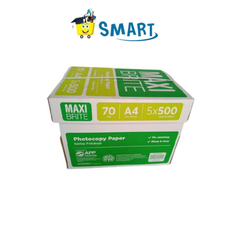 KERTAS HVS MAXI BRITE A4 70 GRAM - 1 BOX = 5 Rim