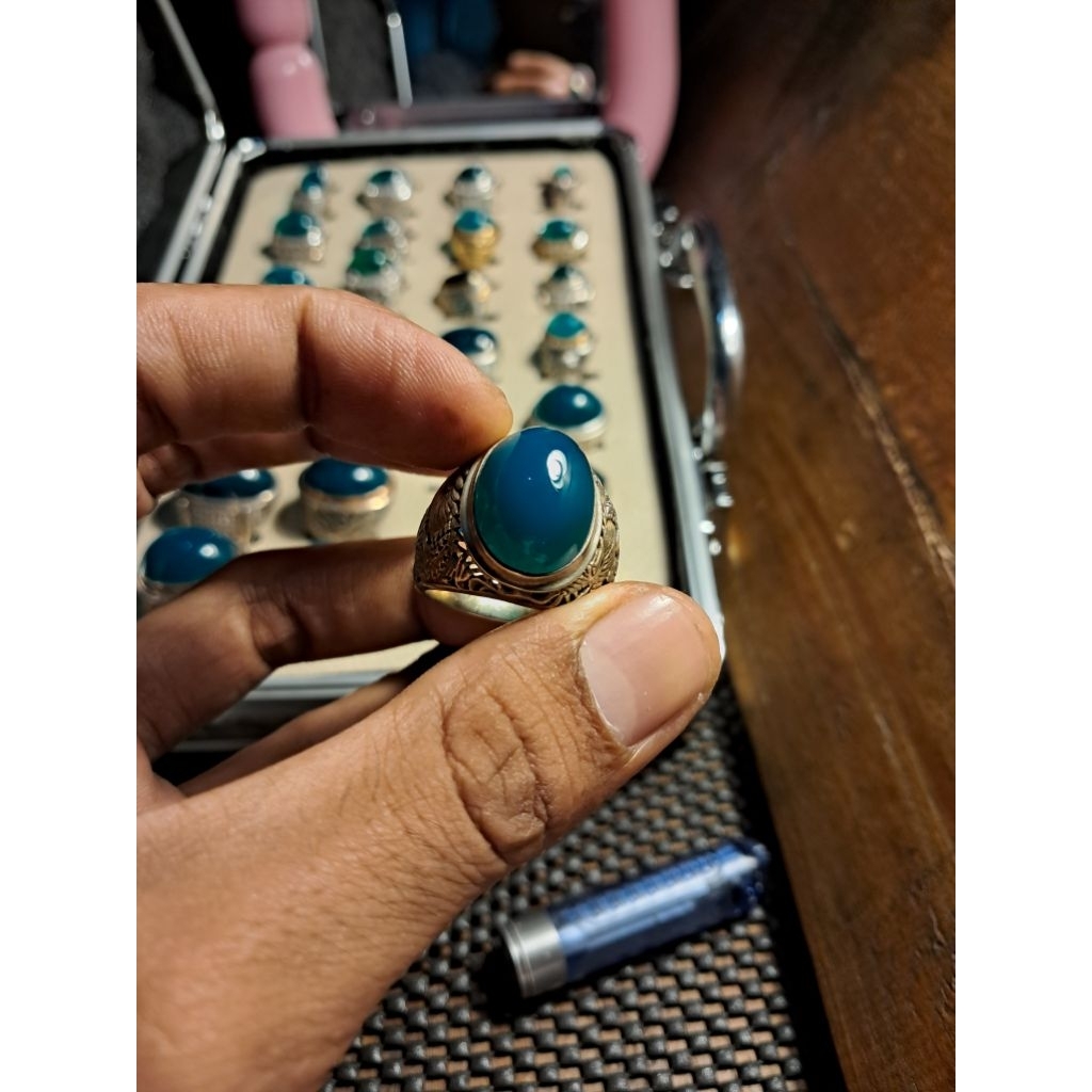 Bacan Coklat Ring Perak Dim 20x15x10mm