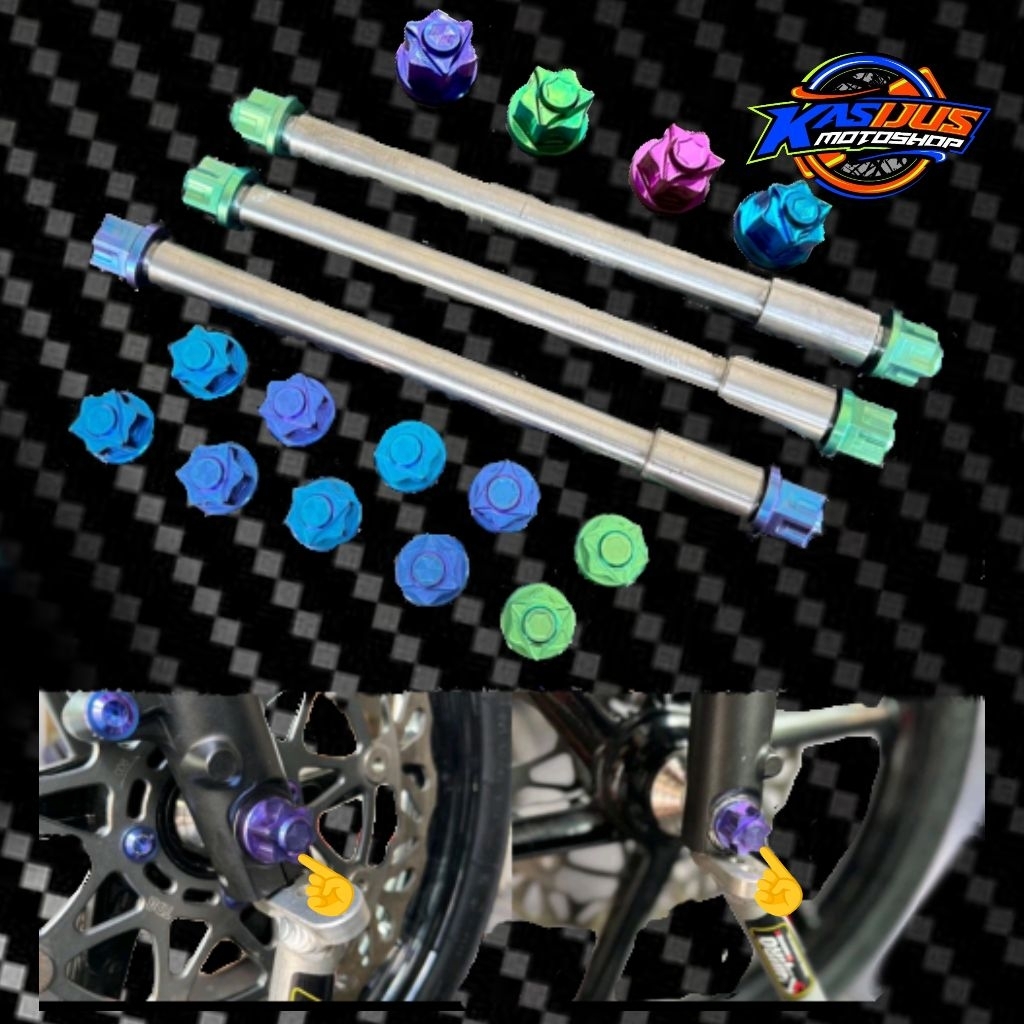 mur as roda ninja depan belakang titanium mur Titanium as roda ninja r rr