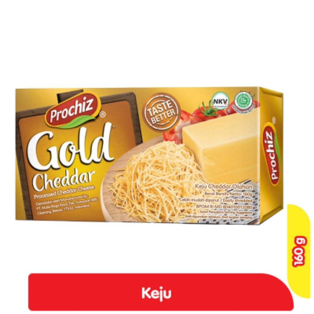Prochiz Gold Cheddar 160gr / Keju Prochiz Cheddar/ Keju Olahan/ Keju Parut Prochiz