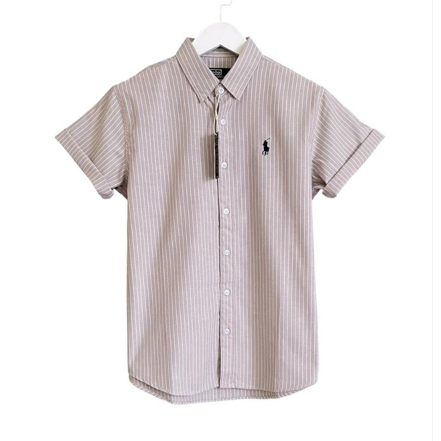 Polo Kemeja Polo Salur Lengan pendek Slimfit Casual II Kemeja Salur Lengan pendek formal