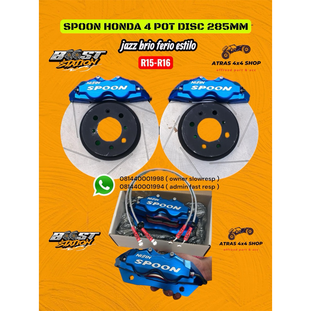 BBK SPOON 4 pot garansi honda jazz dan brio 285mm rem big brake kit GK5 GE8