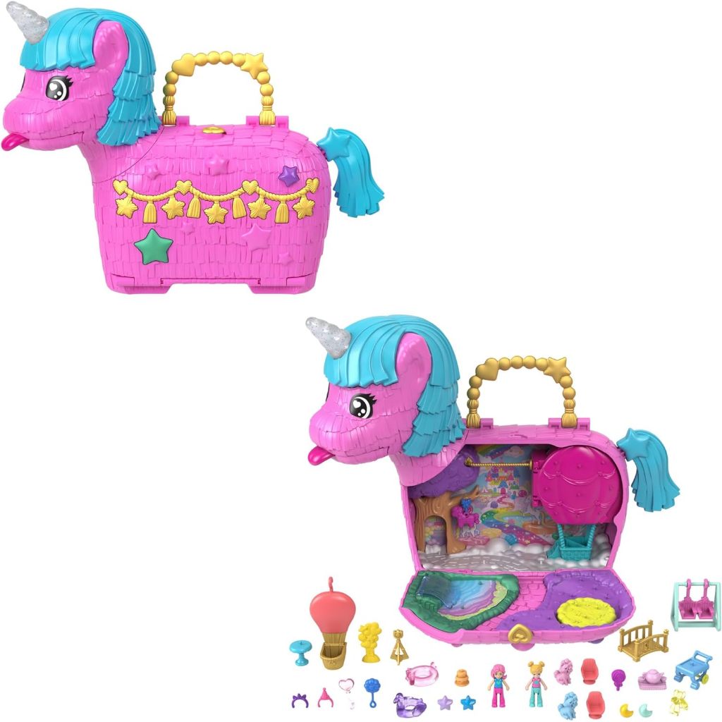 Polly Pocket Unicorn Partilandia Pinata Pencil Case with 2 Mini Dolls