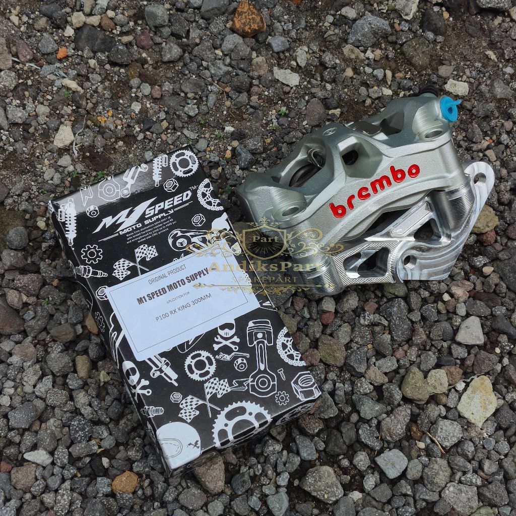 Kaliper brembo STYLEMA kanan pict 100 original copotan moge mulus, kaliper set breket CNC rx king 30
