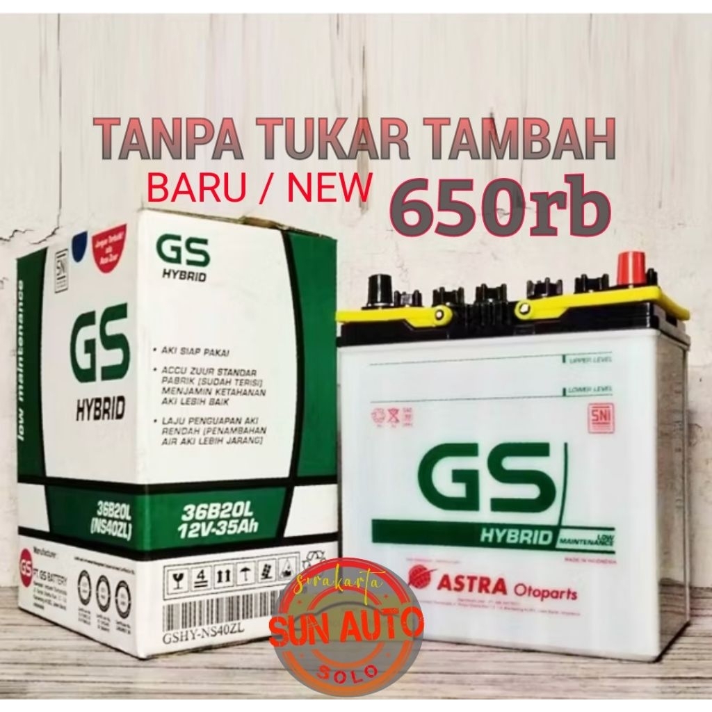 AKI GS ASTRA HYBRID NS40ZL ACCU GS NS40 ZL aki