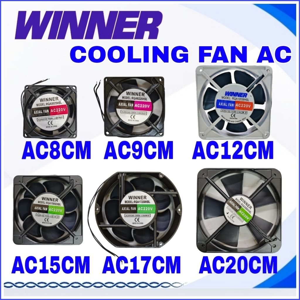 COOLING FAN - FAN AC - WINNER FAN KIPAS AC 8CM 9CM 12CM 15CM OVAL 20CM