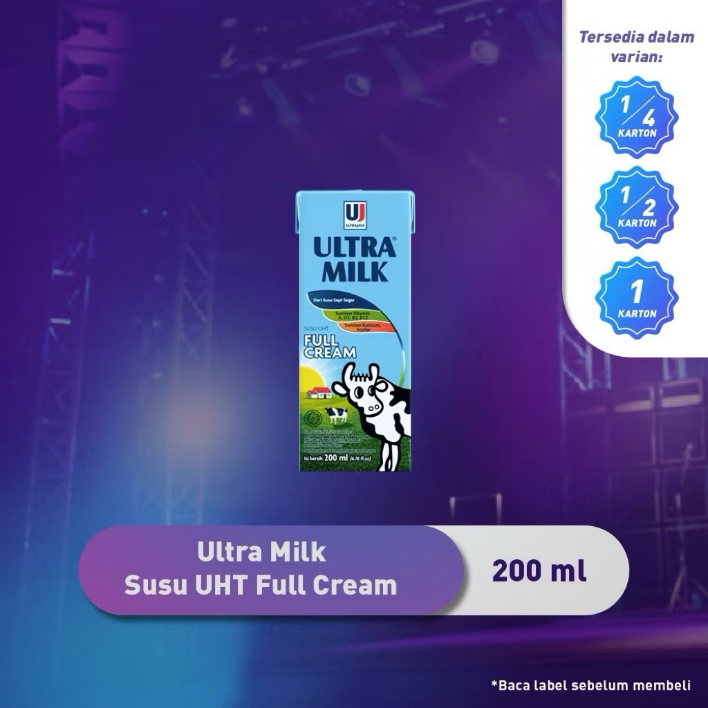 Susu Ultra Milk Full Cream 200ml