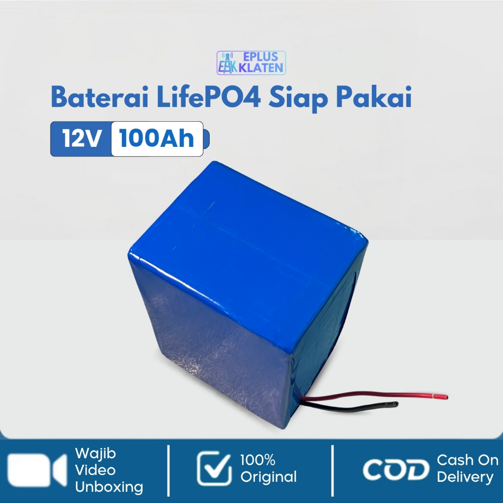 Jtterang Battery Lifepo4 12V 100Ah 12 Volt + Bms Siap Pakai Baterai Cell Pendek Setrum Pdc Pac Ups