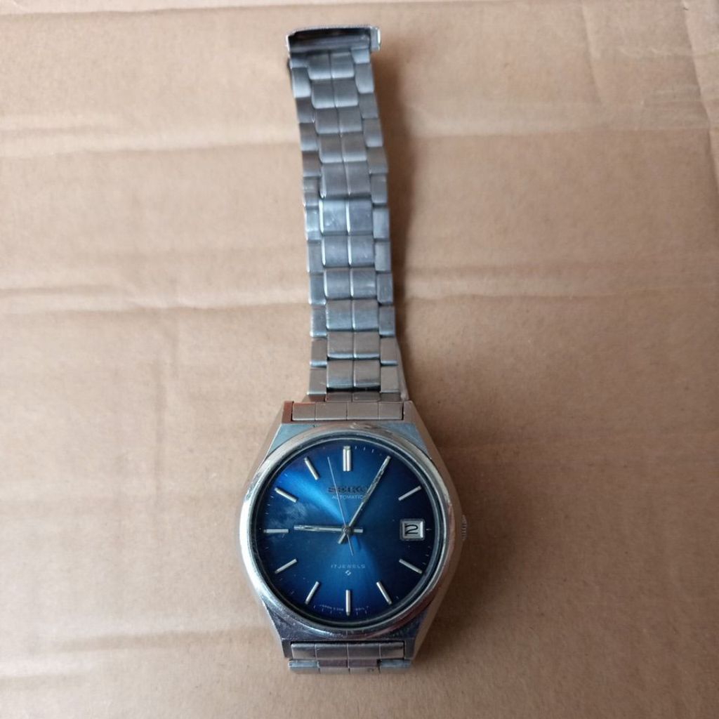 jam Seiko otomatis vintage dial biru full original bekas