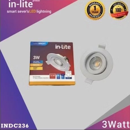 InLite LED Downlight Spotlight Slim Tanam 3w | InLite INDC236 3watt