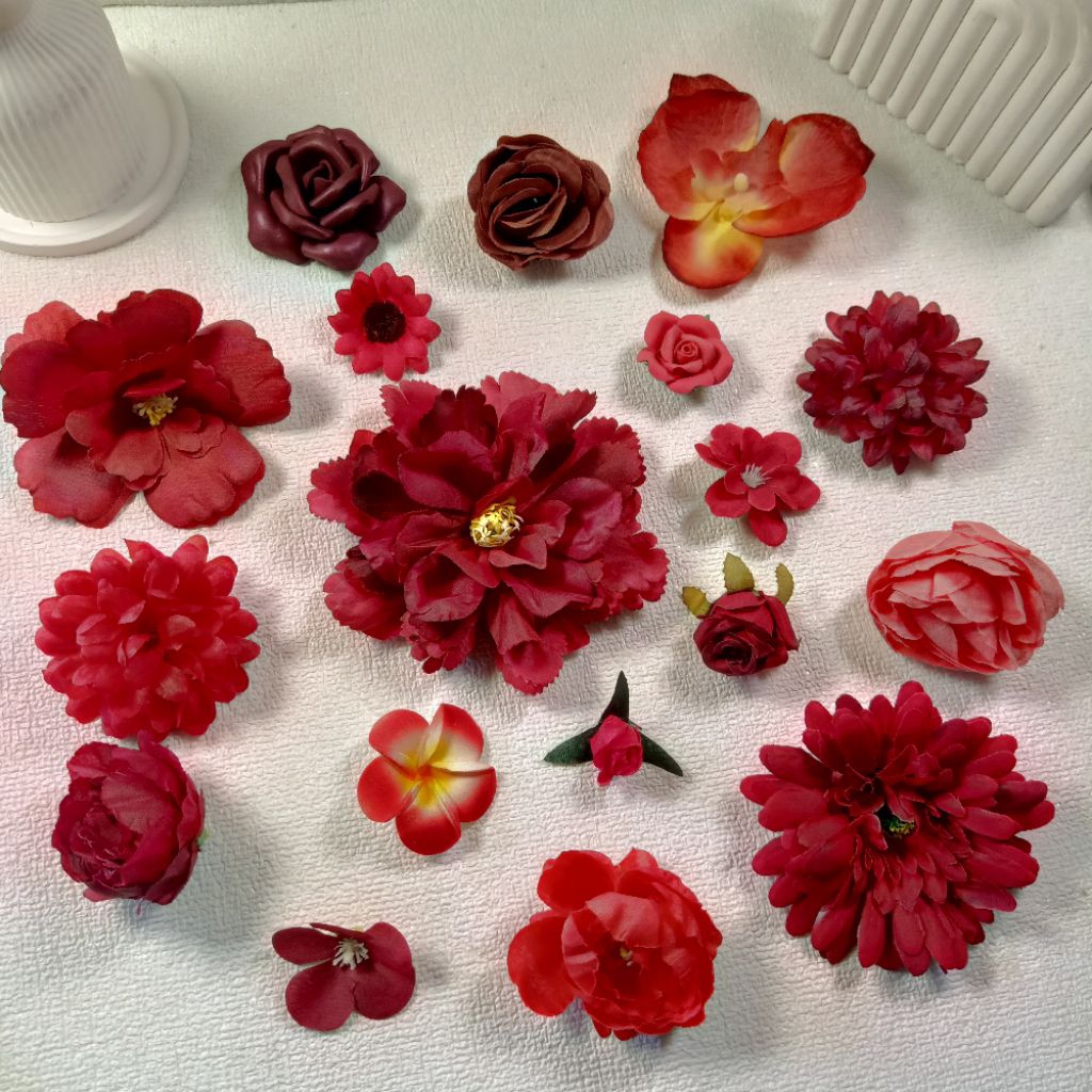 Bunga ARTIFICIAL WARNA MERAH bunga hiasan mahar dekorasi seserahan pernikahan bunga mahar hiasan ses