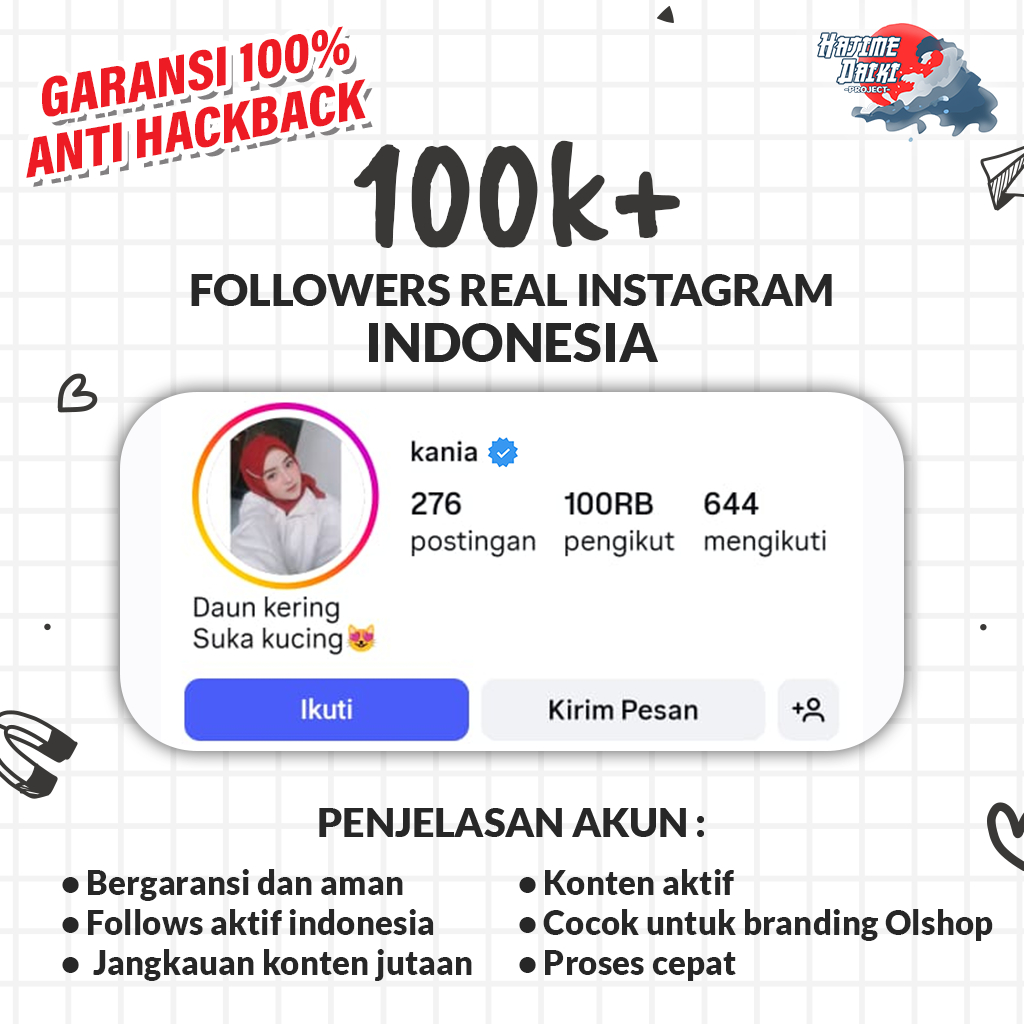 [Ready] JUAL AKUN INSTAGRAM GEDE 100 RB  FOLLOWERS BERGARANSI DAN AMAN 100% , BISA VERIF META CEKLIS