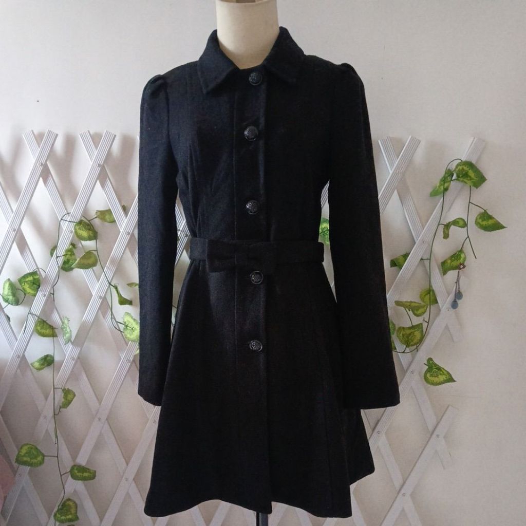 blazer woll hitam BananaRepublic