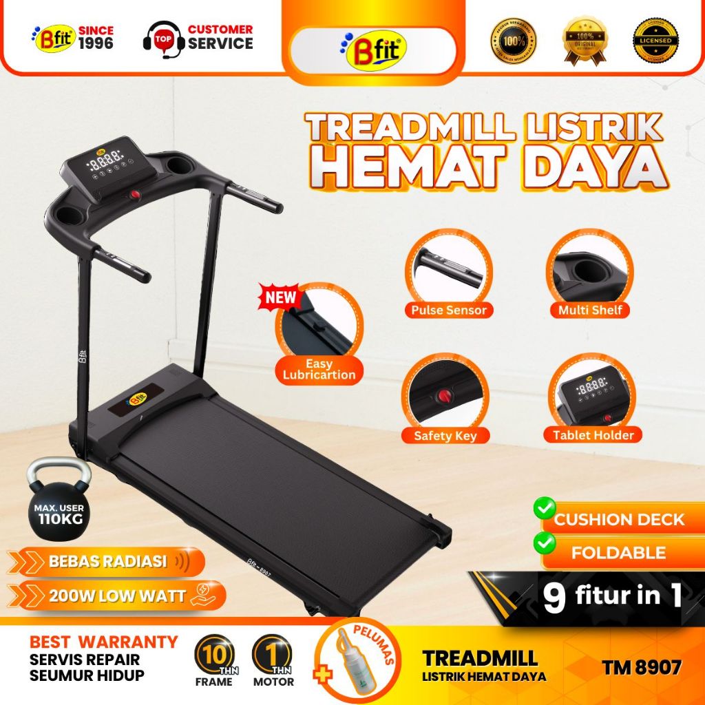 (SEMARANG) BFIT 8907 Motorized Treadmill Listrik Multifungsi