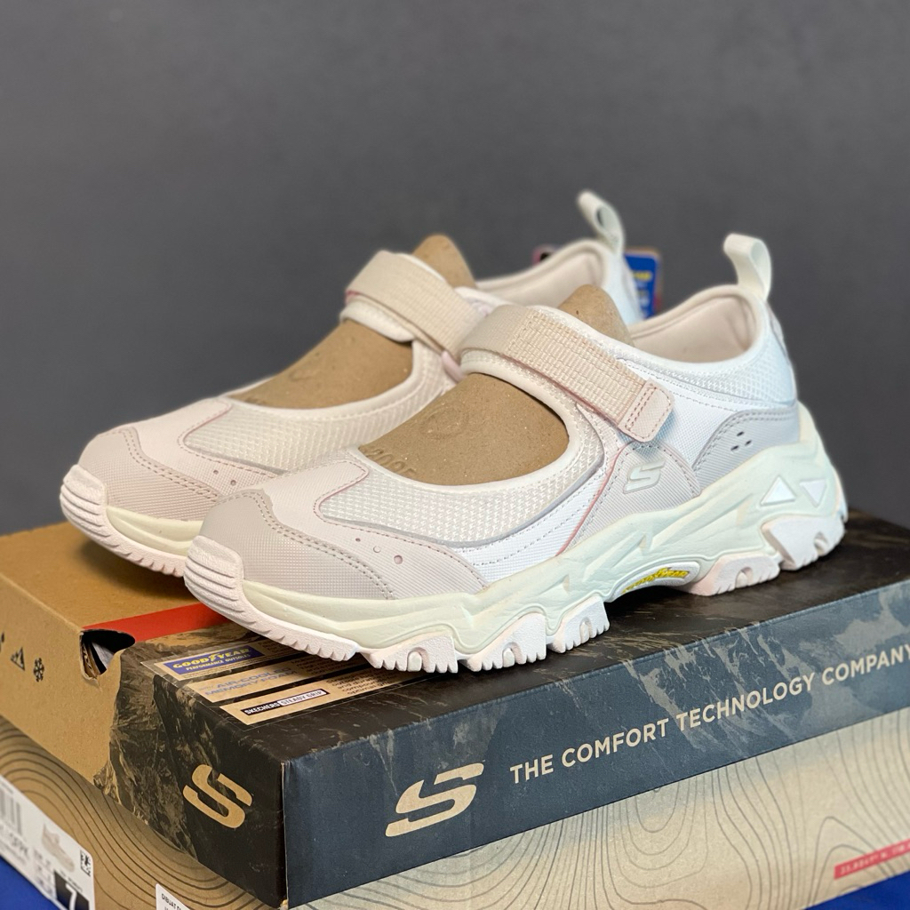 SKECHERS D’Lites Hiker - Off White / Pink | 180211/OFPK | Original Store MAP Sepatu Sneakers Mary Ja