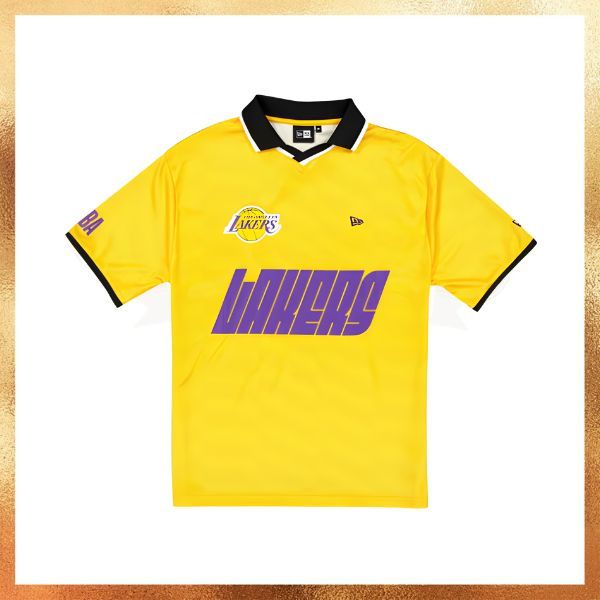Jersey New Era NBA Lakers Yellow Soccer Original