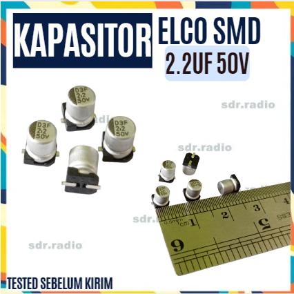 kapasitor capasitor elko elco SMD 2.2uf 50v 2.2 uf 2.2Mikrofarad 50Volt