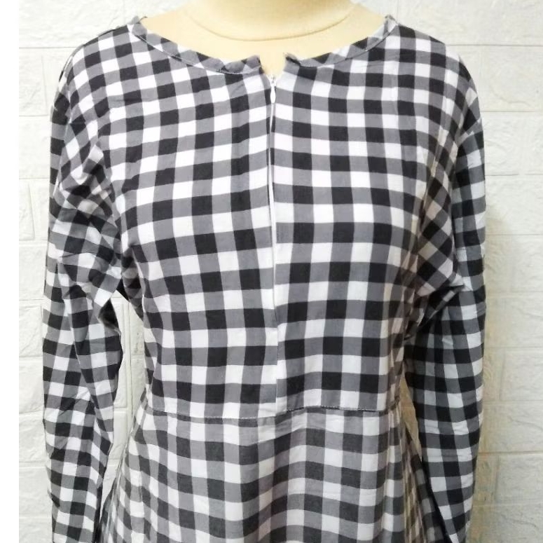 PL Gamis Motif Kotak /Gamis Busui