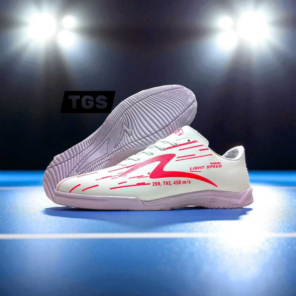 Sepatu Futsal Specs Accelerator Lightspeed Reborn White red