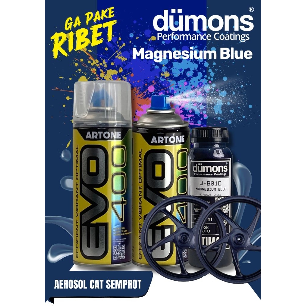 Cat Semprot AEROSOL (Artone EVO 400) MAGNESIUM BLUE Wheel Colors Doff 1K Ready To Use