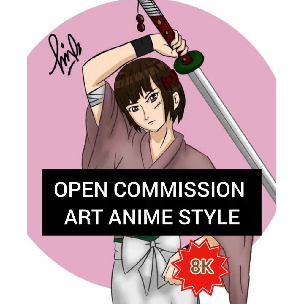 COMMISSION ART ANIME ART MAX 3 ORANG/FANART ANIME/ORIGINAL CHARACTER