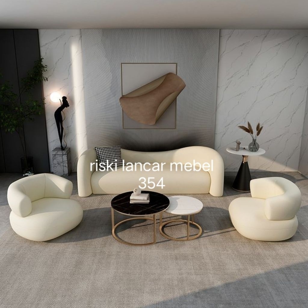 Sofa Tamu Minimalis Modern Mewah Sofa Lengkung