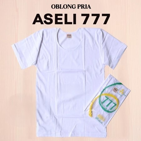 Kaos Oblong Pria Putih Polos Merek 777 Dengan Tipe Paket ( 1 Pcs ) Oblong 777 Murah | Kaos Dalam Pri