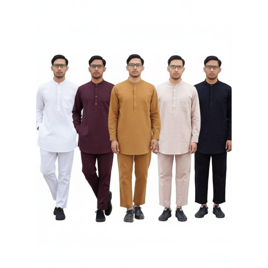 SAVIQ-Kurta Koko Setelan Lengan Panjang Pakistan