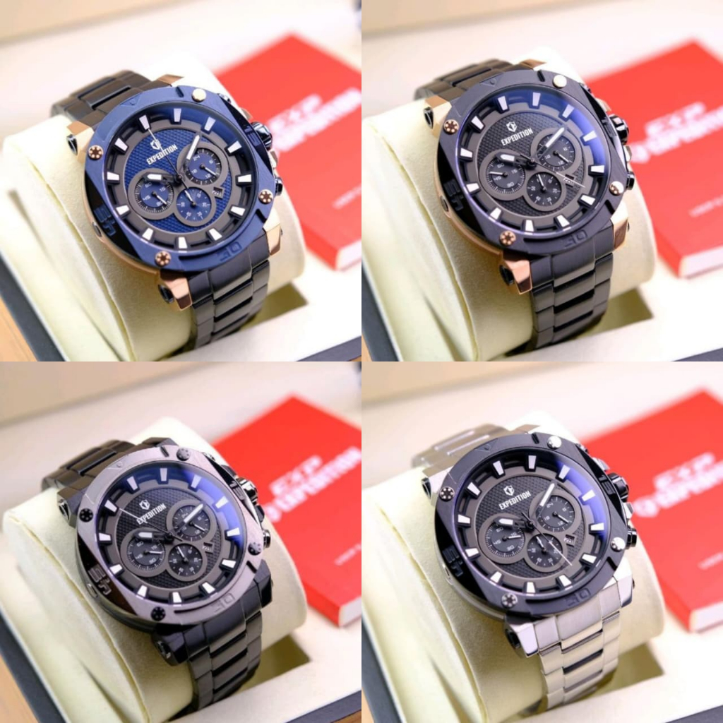 JAM TANGAN PRIA EXPEDITION E 6606 E6606 EXP-6606 BLACK ROSEGOLD BROWN ORIGINAL