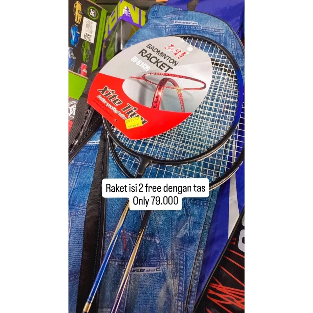 RAKET BADMINTON/RAKET BULU TANGKIS/ISI 2 FREE BAG