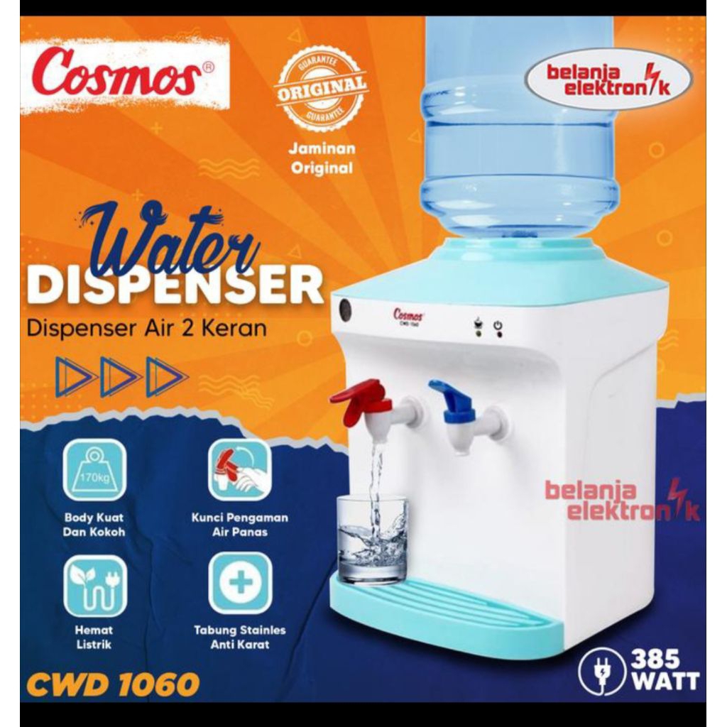 DISPENSER COSMOS 2 KRAN CWD 1060 GALON ATAS