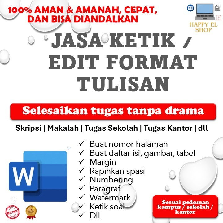 JASA KETIK | EDIT FORMAT | LAPORAN | SKRIPSI | TUGAS AKHIR | MAKALAH | DLL