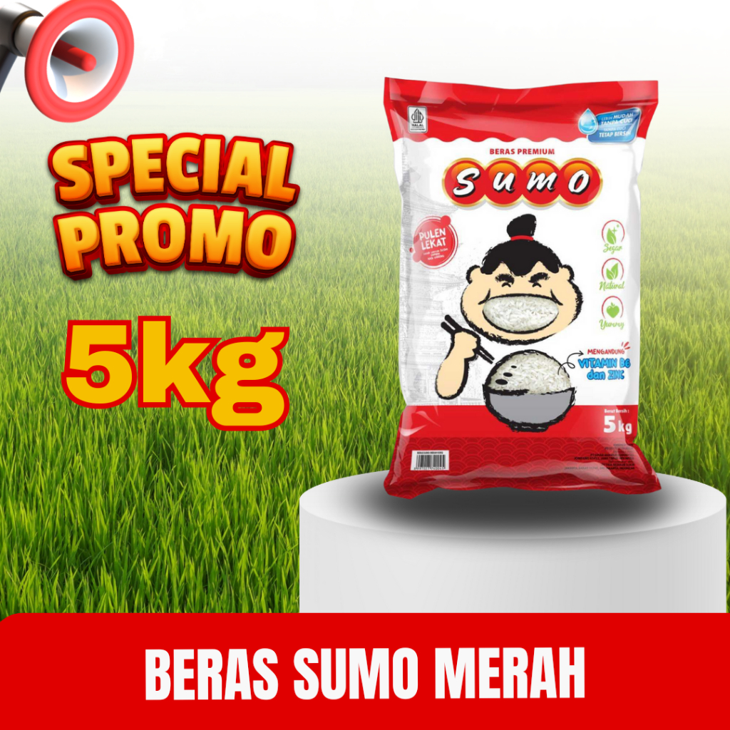 Beras Sumo Premium 5kg Pulen Fortifikasi Rice Porang
