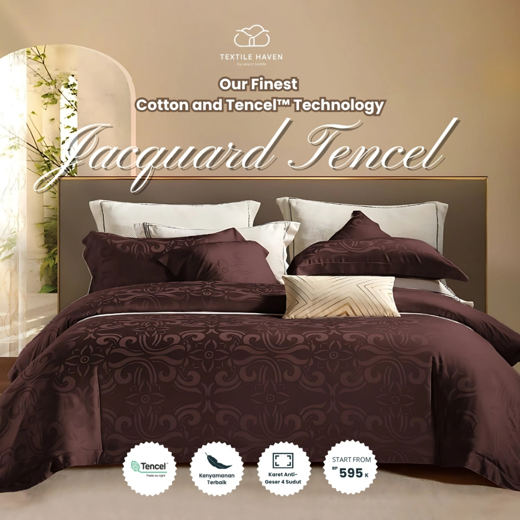 Sprei dan BedCover Jacquard Sutra Serat Bamboo Original 80s | Sprei KingKoil Sutra Emboss tinggi 40
