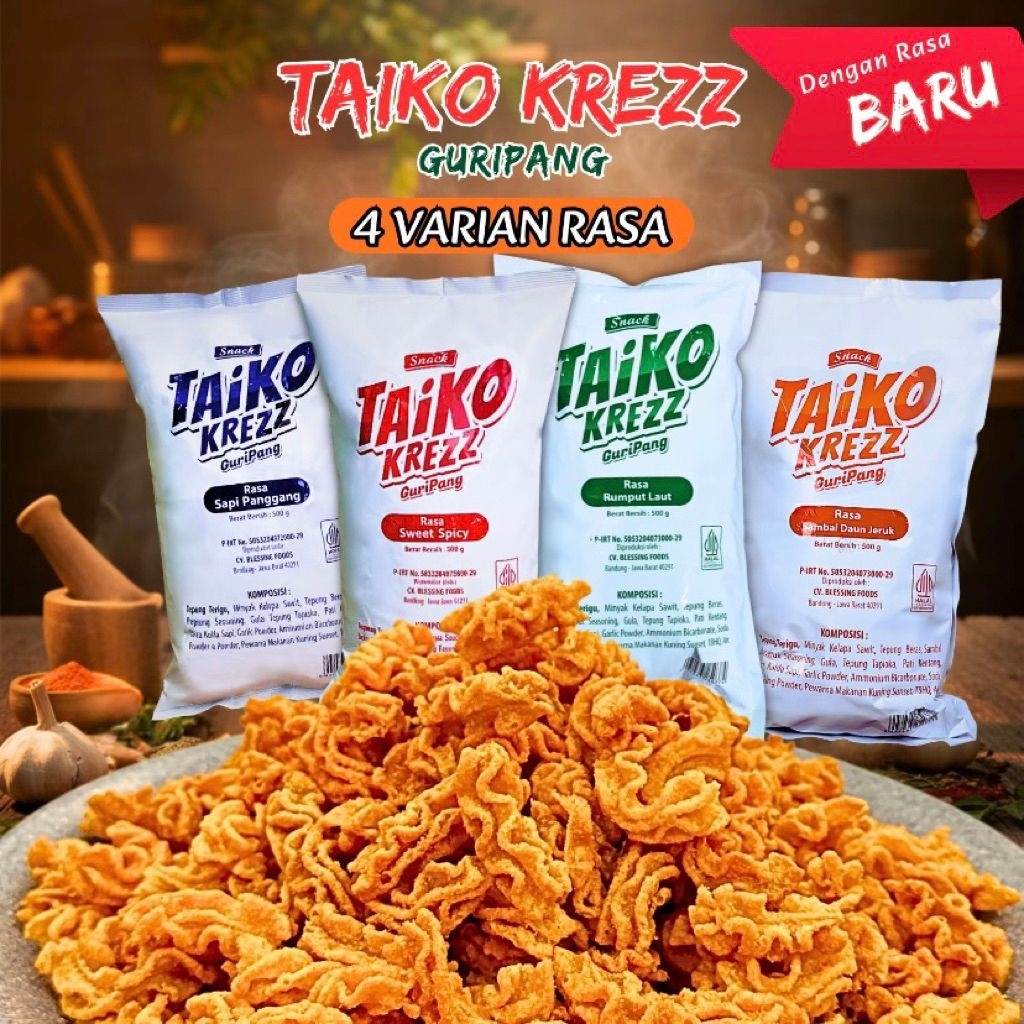 READY MEDAN | HALAL | TAIKO KREZZ SNACK GURIPANG ENAK