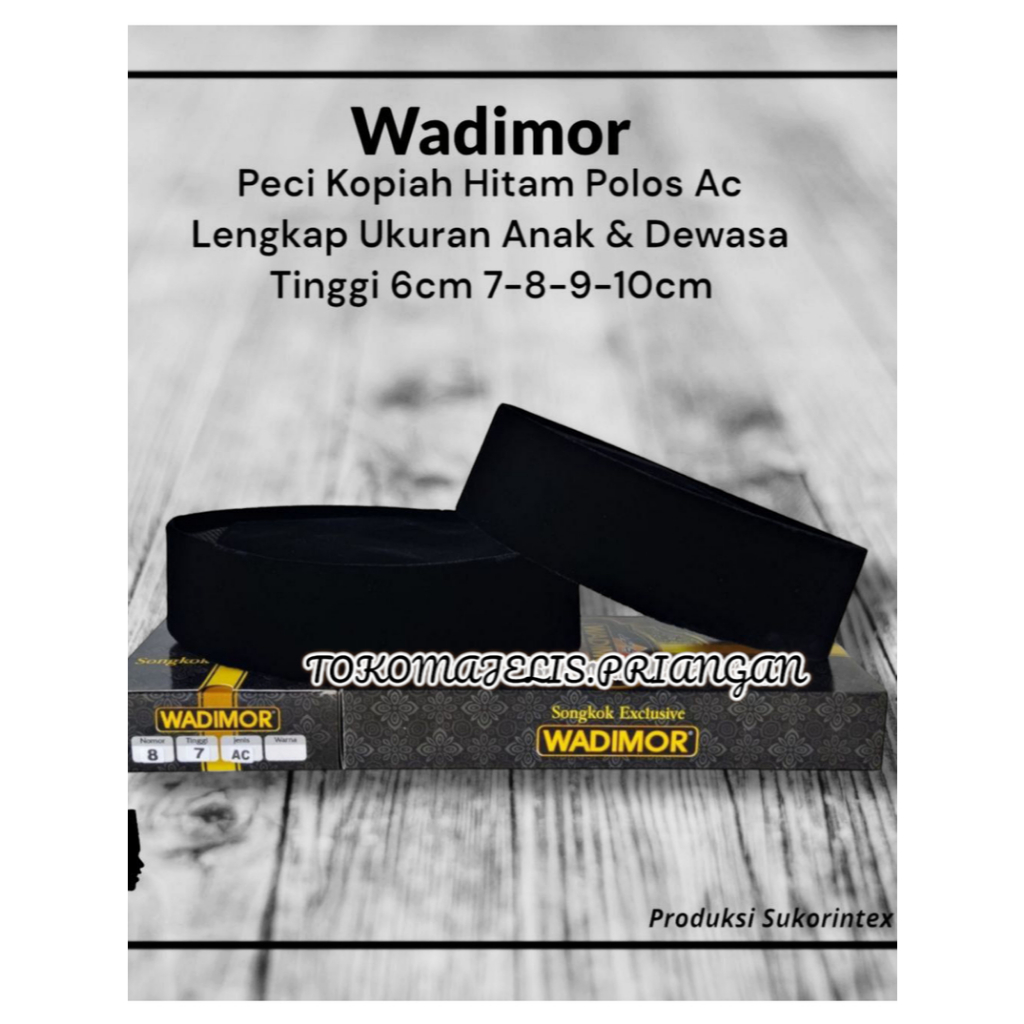 Peci, Songkok Wadimor Ac Sudut, Perlengkapan Sholat, Fashion Muslim Sejati