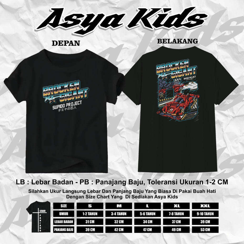 Supido Project Kaos Anime Tamiya Mini 4WD Unisex Kaos Anak Laki Laki dan Perempuan 1-10 Tahun