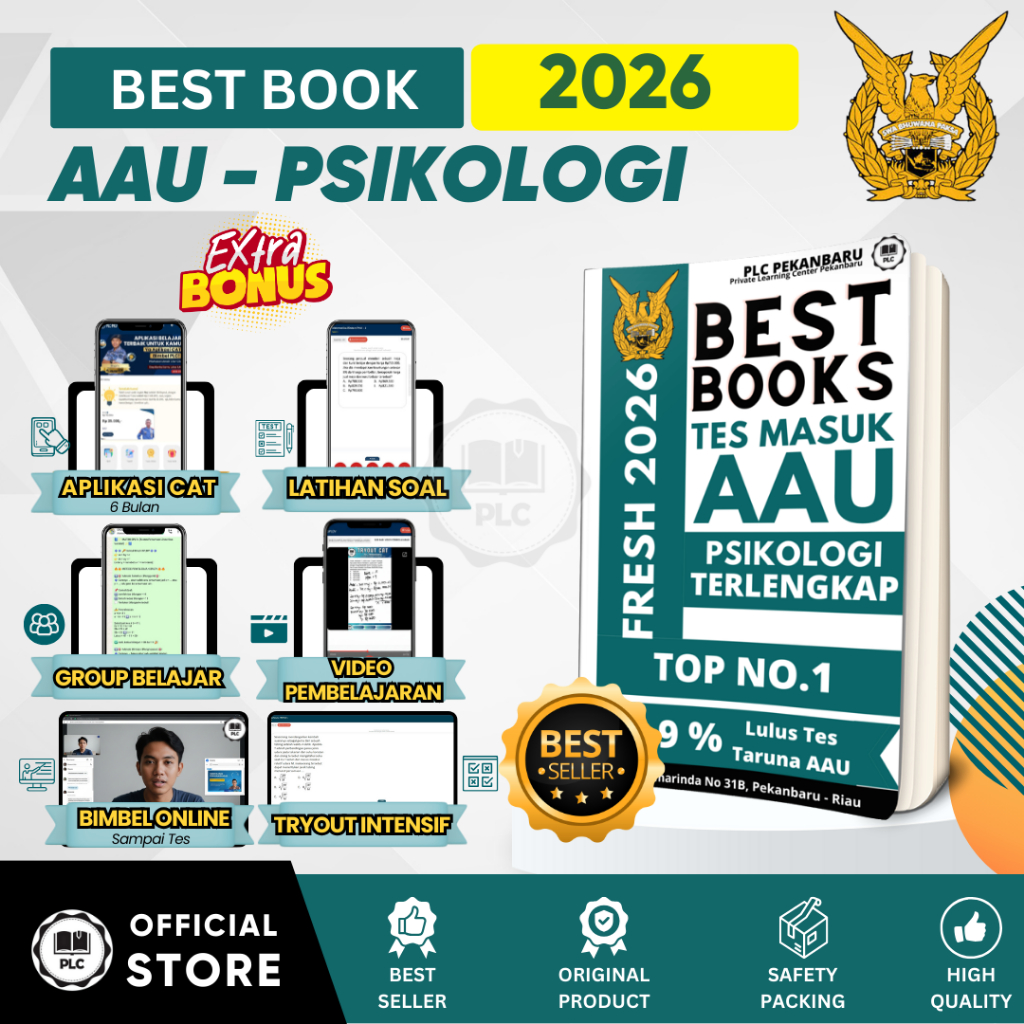 PLC - Buku Materi & Bank Soal Psikotes Tes AAU TNI 2026