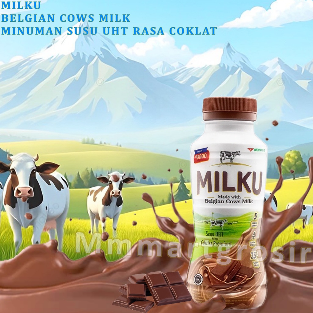 Milku / Minuman Susu UHT / Minuman Susu Rasa Coklat Premium / 200ml