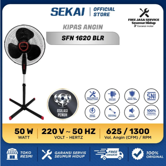 SEKAI Kipas Angin Berdiri / Stand Fan 16 Inch - SFN 1620 / SFN 1621