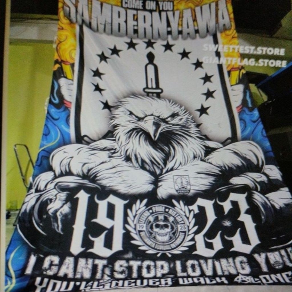 Termurah + Free Bonus Flag Persis Solo + Bonus Sticker Bendera Persis Solo + Giant Flag Printing Per