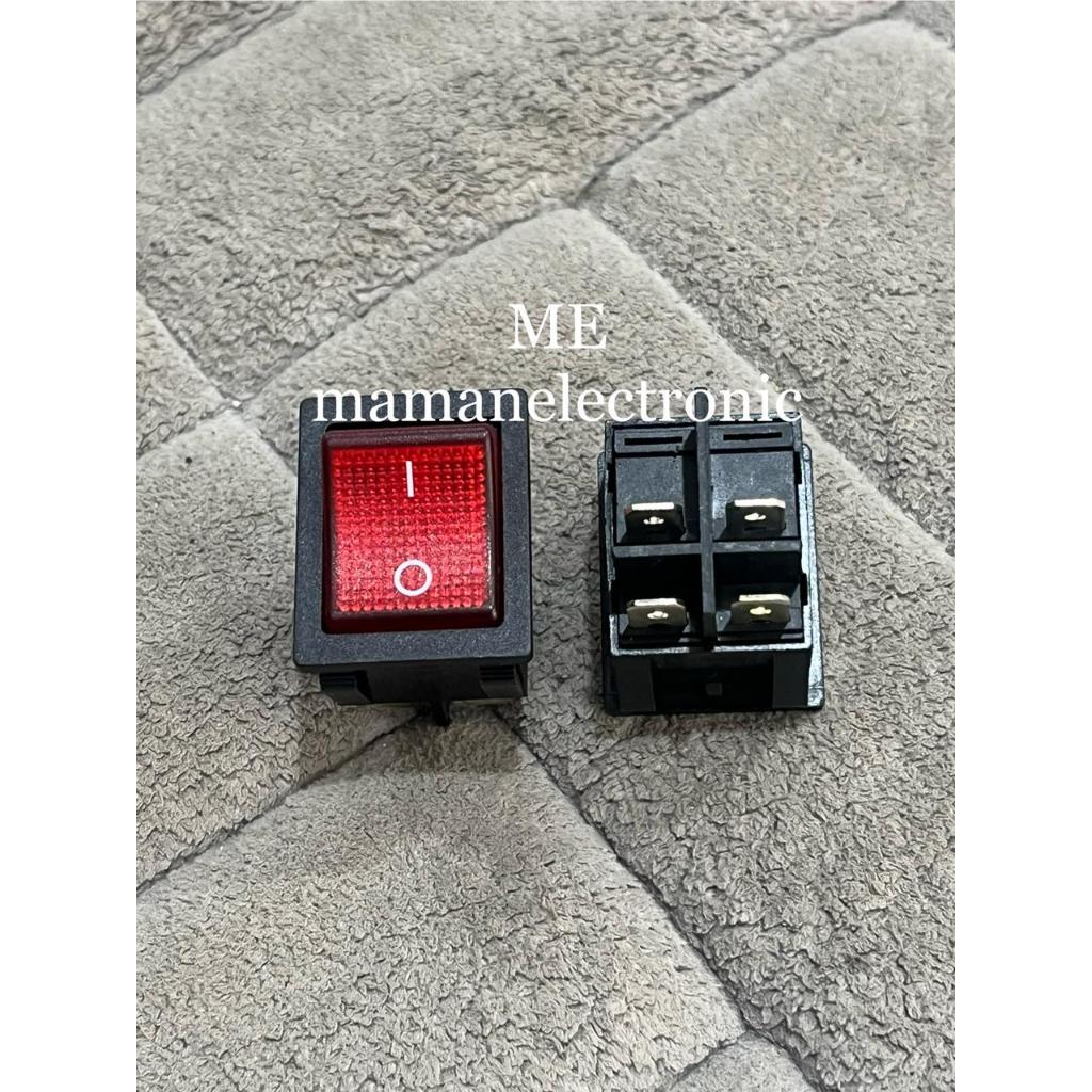 ROCKER SWITCH 4P ON-OFF 30A / SAKLAR BESAR ON-OF 4PIN 30A 4PIN SWITCH MERAH + LAMPU