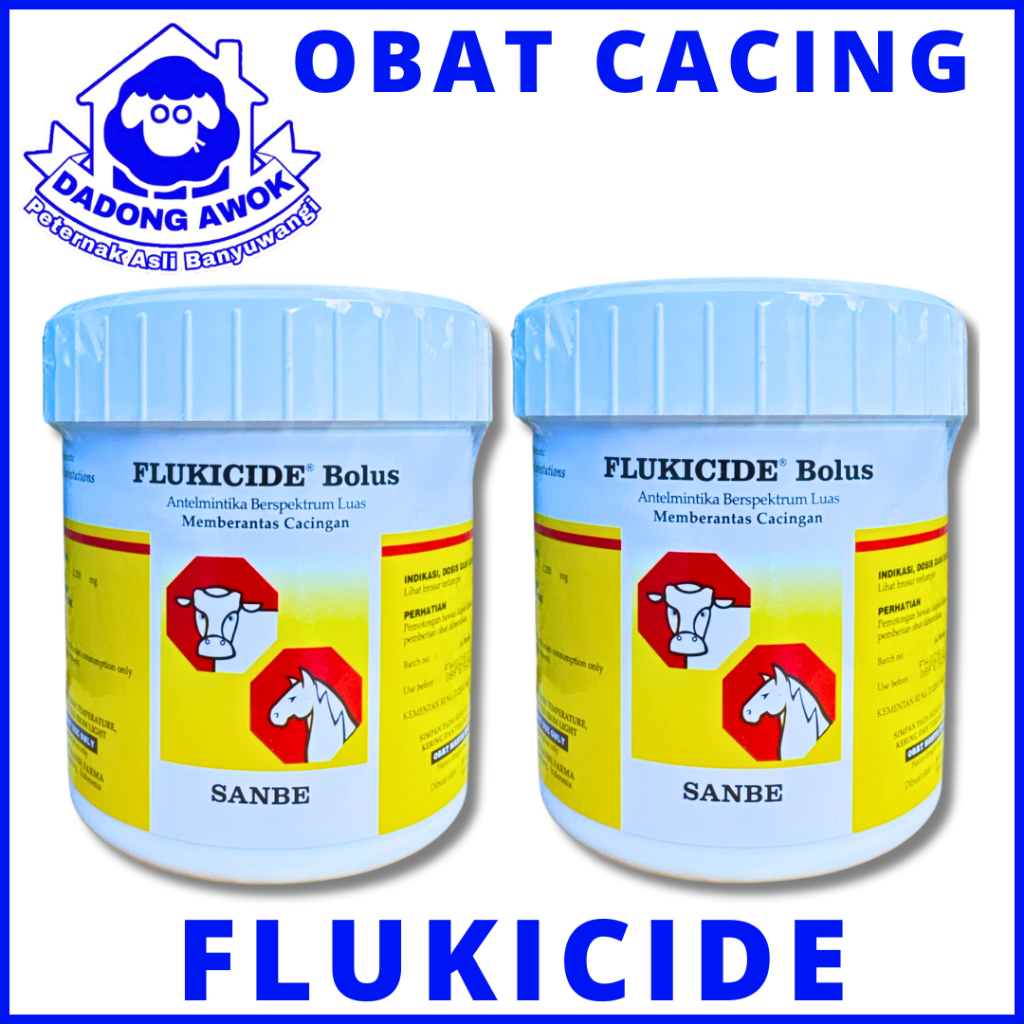 FLUKICIDE 42 BOLUS SANBE - OBAT CACING HATI, CACING PITA, CACING PARU-PARU SAPI KAMBING DOMBA KUDA