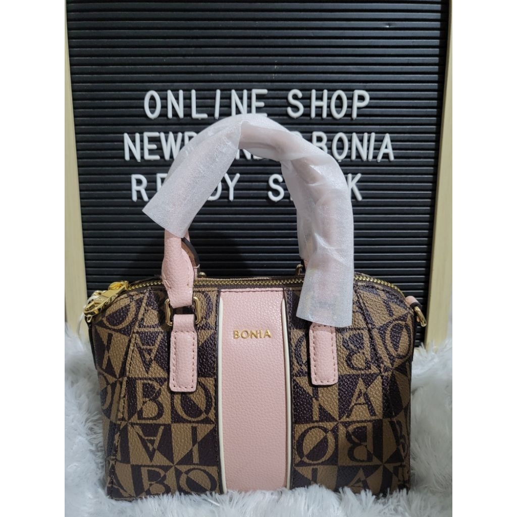 tas bonia original sling top handle bag mini monogram les pink xs